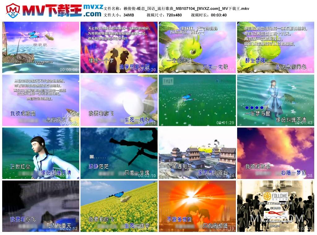 赖俊俊-蝶恋_国语_流行歌曲_MB107104